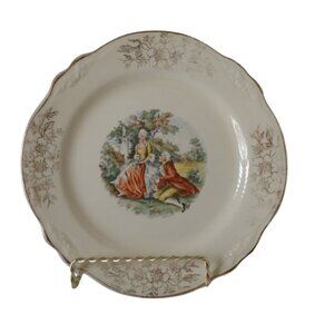 1950s Homer Laughlin Virginia Rose Colonial Couple Dessert Pie Plate 7 inch 3558